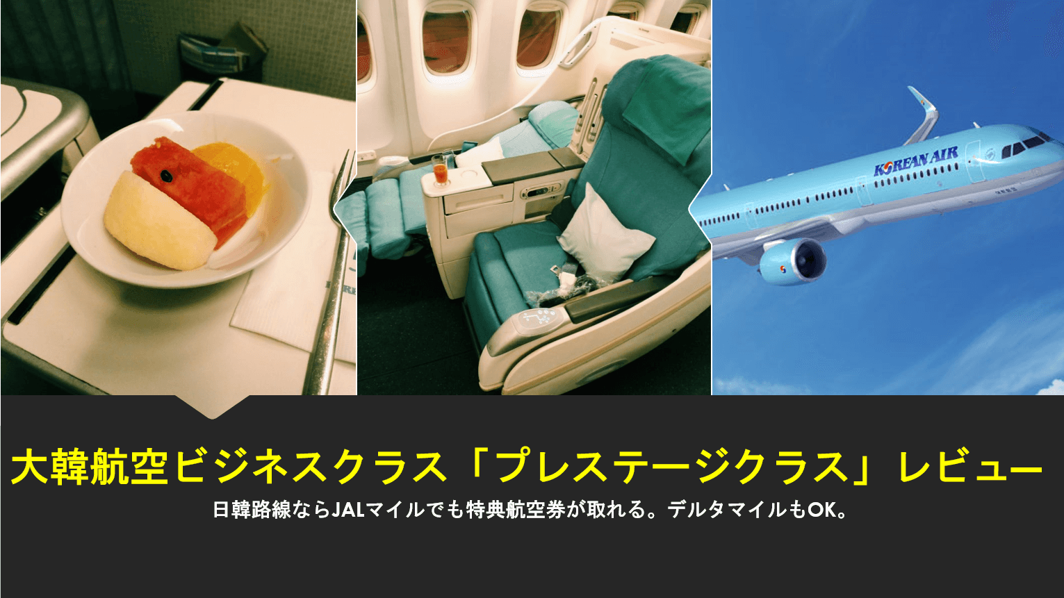 大韓航空の日本路線短距離ビジネスクラスレビュー 関空から仁川までb777 0に搭乗してみた すけすけのマイル乞食