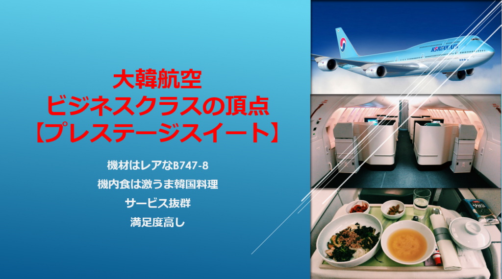 大韓航空最高峰ビジネスクラス プレステージスイート レビュー 47 8搭乗記 すけすけのマイル乞食